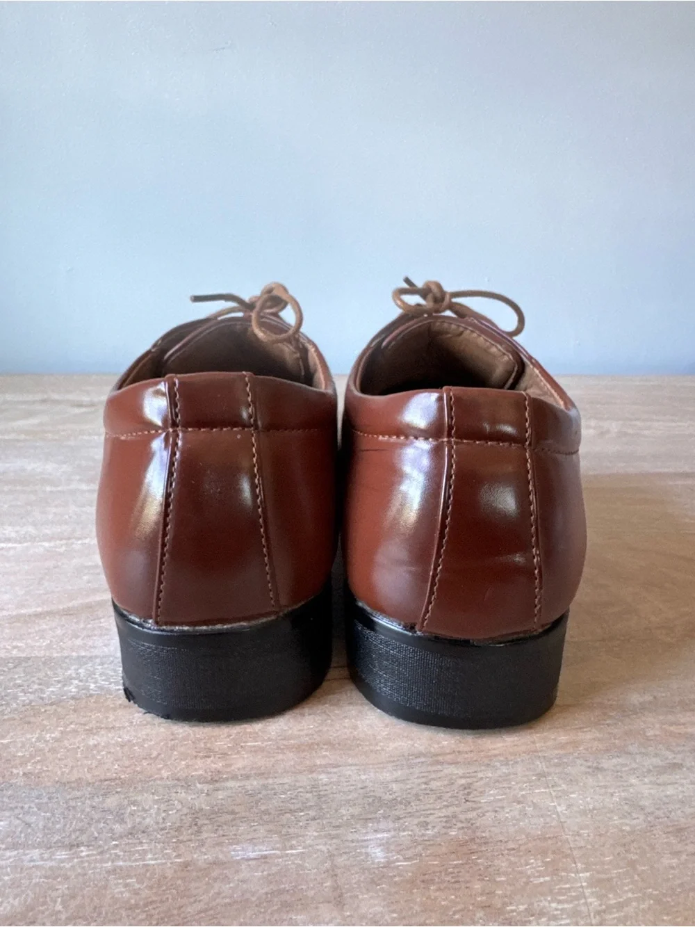 Men's Brown Dress Shoes Oxfords Cognac Lace-Up Business Formal Size 7.5